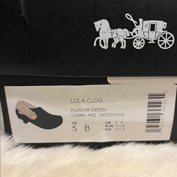 Coach Lola Green Clogs with Shearling Lining - Picture 7 of 9